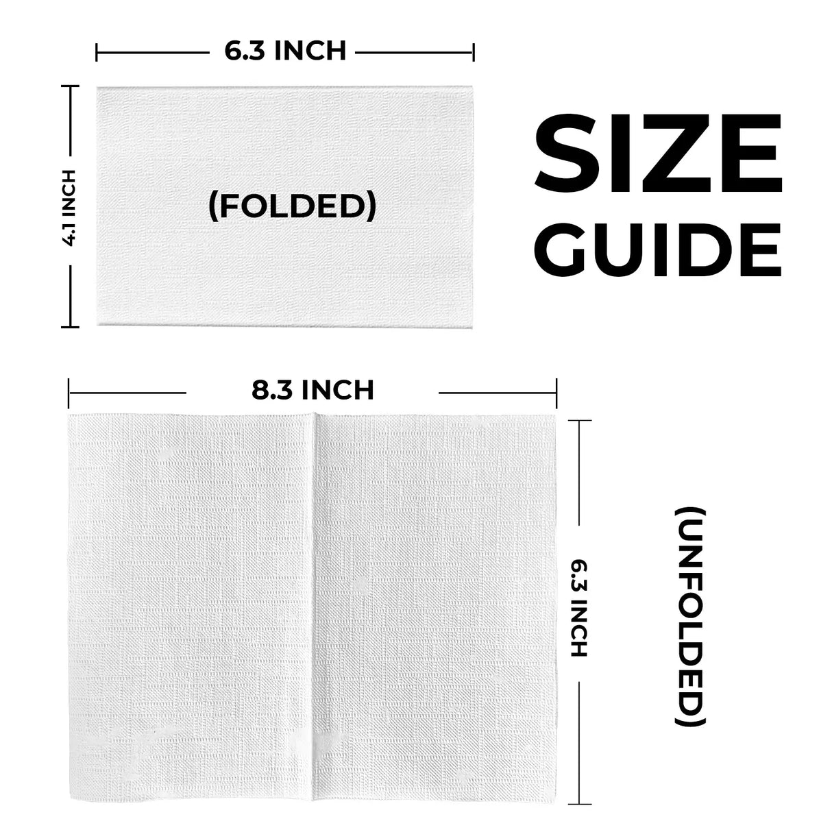 [6,000ct] 6.3"x 8.3" 2-Ply  Dispenser Napkins | Single Fold | White
