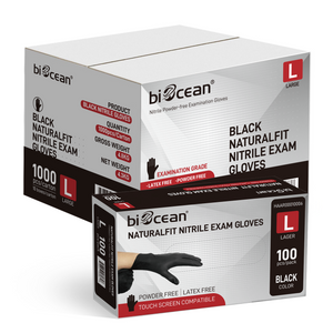 [1,000ct] Powder-Free Nitrile Gloves | Large | Black