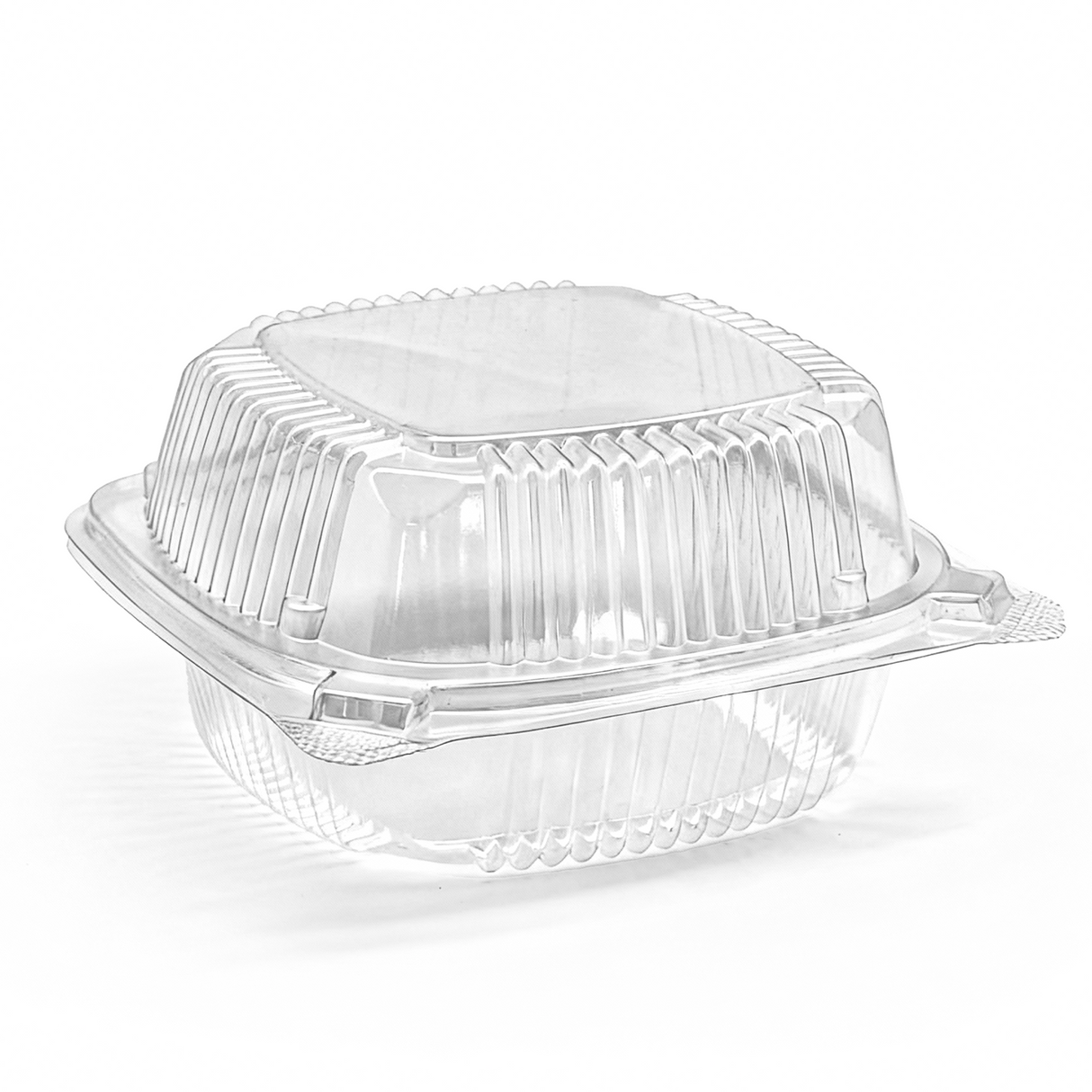 [240ct] 6" x 6" PS Plastic Hinged Food Containers | Clear