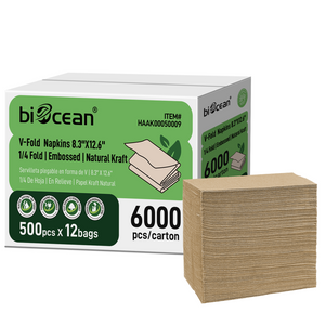 [6,000ct] 8" x 13"  1-Ply  Dispenser Napkins | Single Fold | Kraft