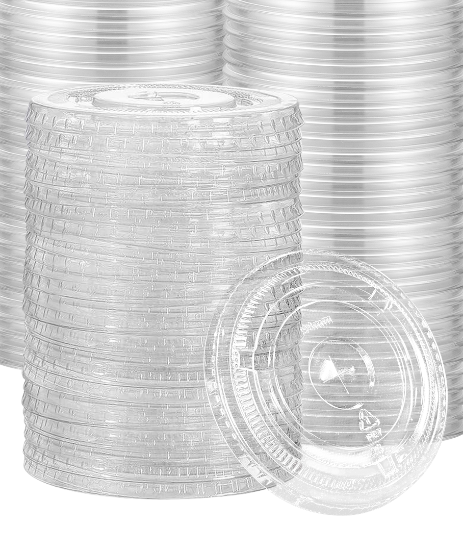 [500 ct] 107mm PET Flat Lids | Clear