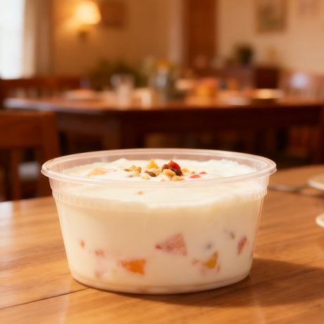 [240ct] 12 oz PP Plastic Heavy Duty Deli Containers with Lids | Microwavable | Clear