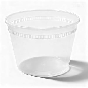 [240ct] 16 oz PP Plastic Heavy Duty Deli Containers with Lids | Microwavable | Clear