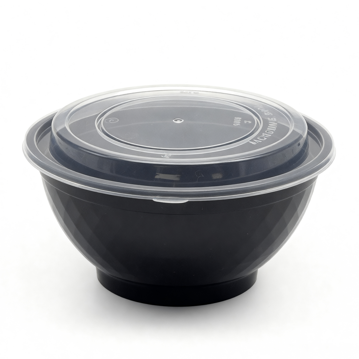 [150ct] 36 oz Microwaveable Heavy Weight Bowls & Lids | Round | Black