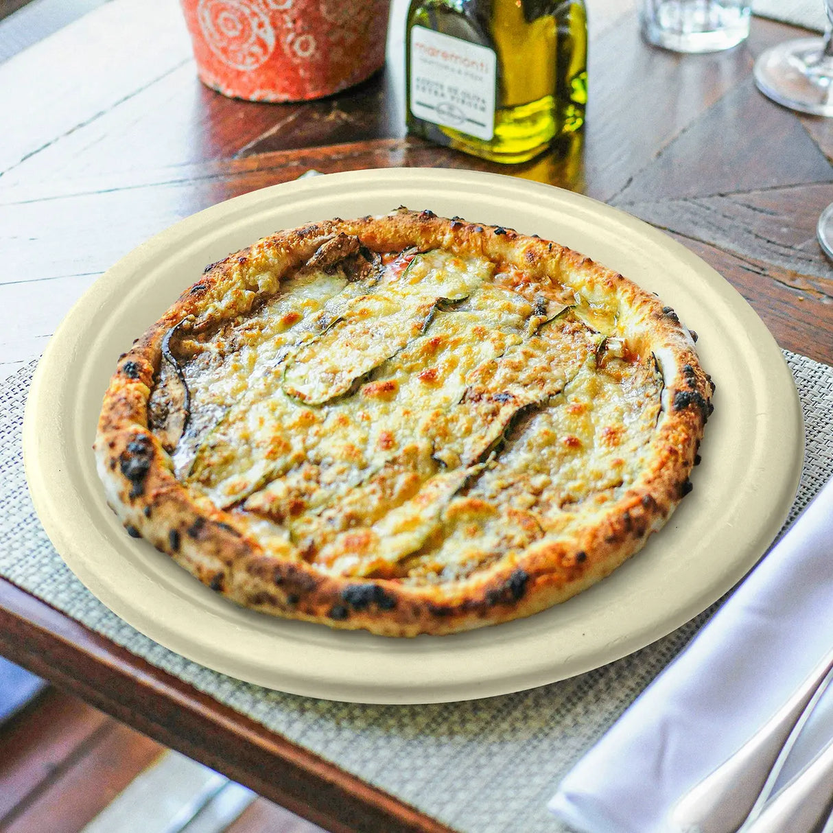 [500ct] 10" Compostable Bagasse Plates | Round | Natural