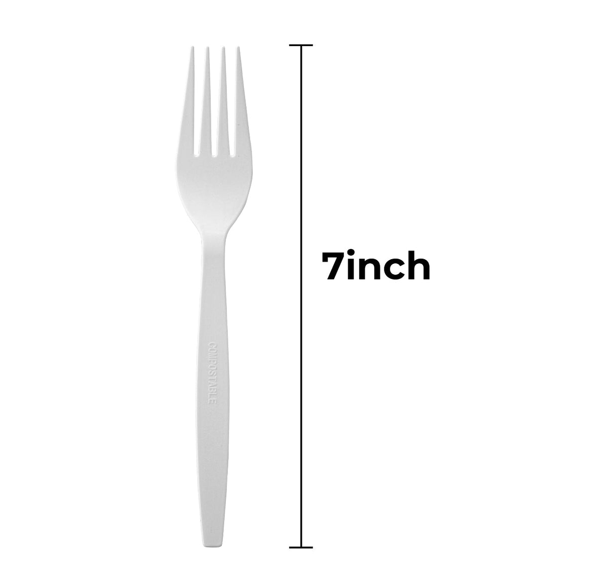 [1,000 ct] PLA Heavy Weight  Forks | White
