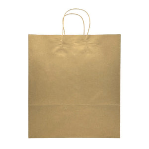 [200ct] 14"  x10" x 15.8" Kraft Paper Customizable Shopping Bags with Handles | Natural