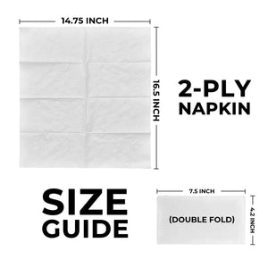 [3,000ct] 15" x 17"  2-Ply Dinner Napkins | 1/8 Fold | White
