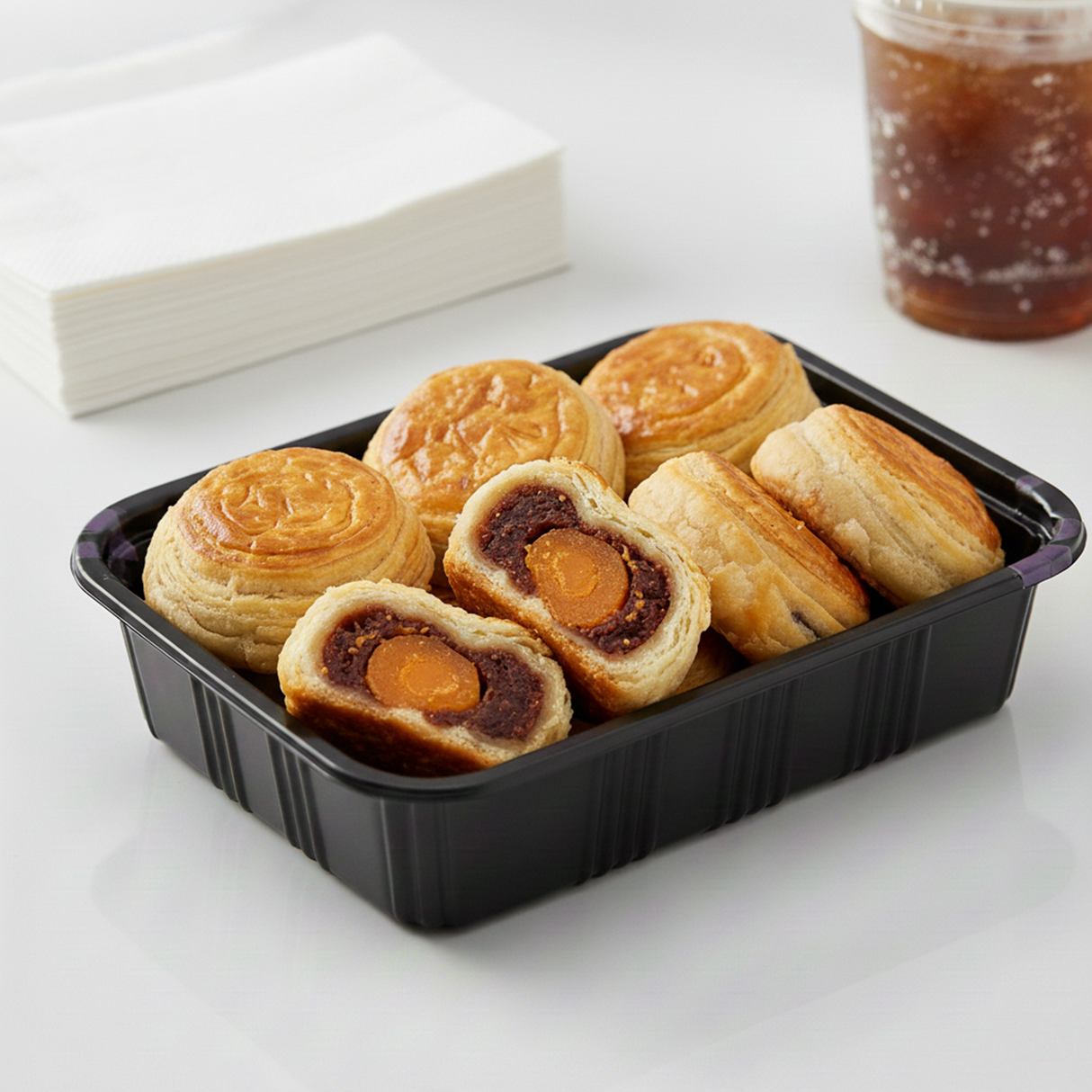 [550ct] 6 4/7" x 5" PS Plastic Rectangular Food Containers & Lids | Black