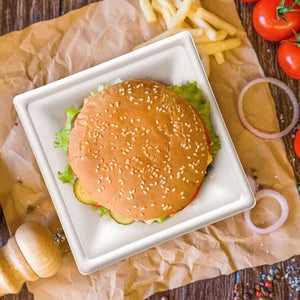 [500ct] 6"x6" Eco-Friendly Bagasse Plates | Square | White