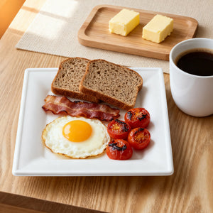 [500ct] 8"x8" Eco-Friendly Bagasse Plates | Square | White