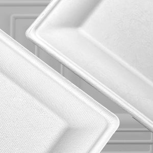 [500ct] 10"x10" Eco-Friendly Bagasse Plates | Square | White