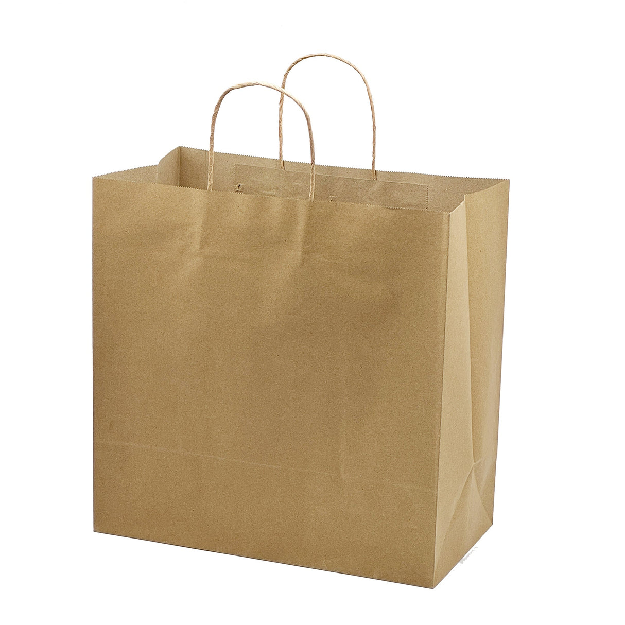 [250ct] 13"  x7" x 13" Kraft Paper Customizable Shopping Bags with Handles | Natural
