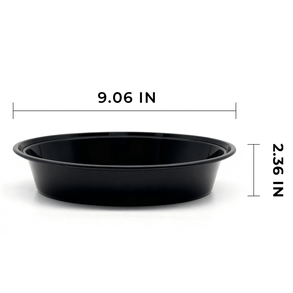 [150ct] 48 oz PP Plastic Microwaveable Takeout Containers & Lids | Round | Black