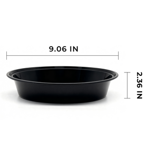 [150ct] 48 oz PP Plastic Microwaveable Takeout Containers & Lids | Round | Black