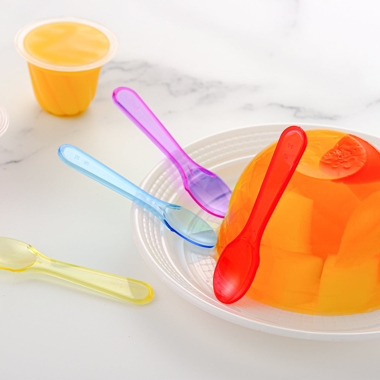 [4,000 ct] 3" PS Plastic Tasting Spoons | Assorted Colors