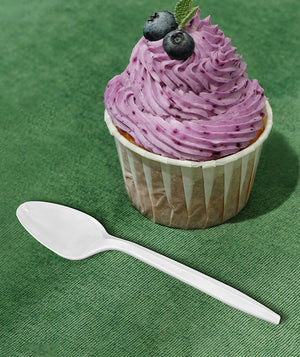 [1,000ct] PP Plastic Medium Weight Tea Spoons | White