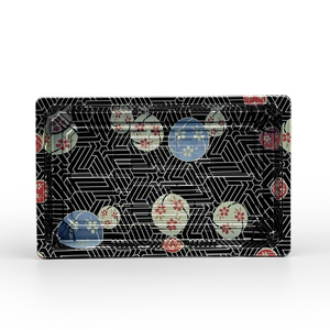 [1,000ct] PS Plastic 8 23/50" x 5 2/5" Sushi Tray Base with Lid | Black