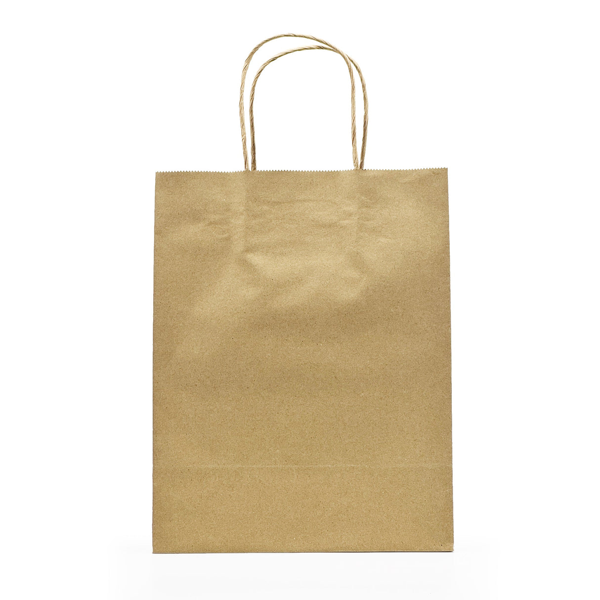 [250ct] 8" x 4.5" x 10"  Kraft Paper Customizable Shopping Bags with Handles | Natural