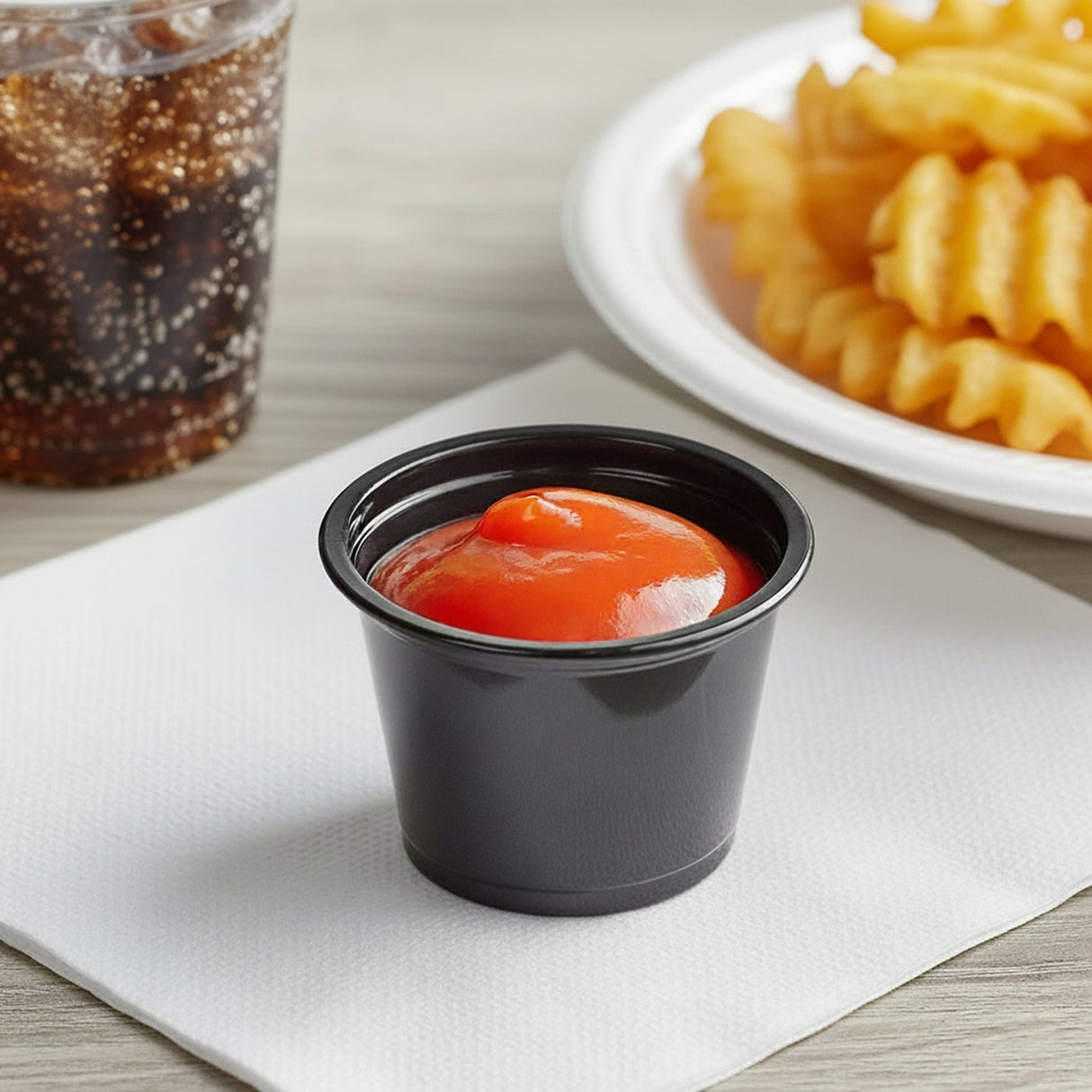 [2,500ct] 1 oz PP Plastic Portion Cups | Black