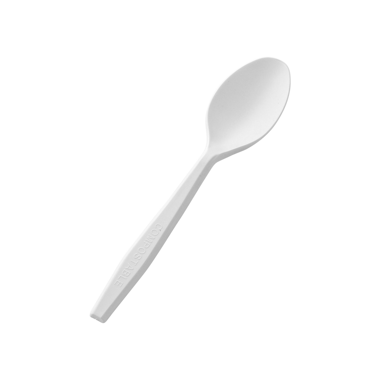 [150ct] Compostable PLA Heavy Weight Tea Spoons | Whtie