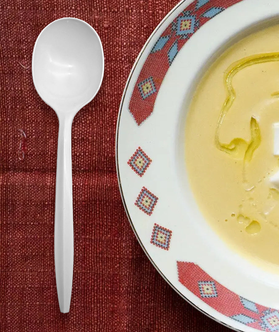 [1,000ct] PP Plastic Medium Weight Soup Spoons | White