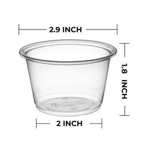 [2,000ct] 4 oz PP Plastic Portion Cups with PET Lids| Clear