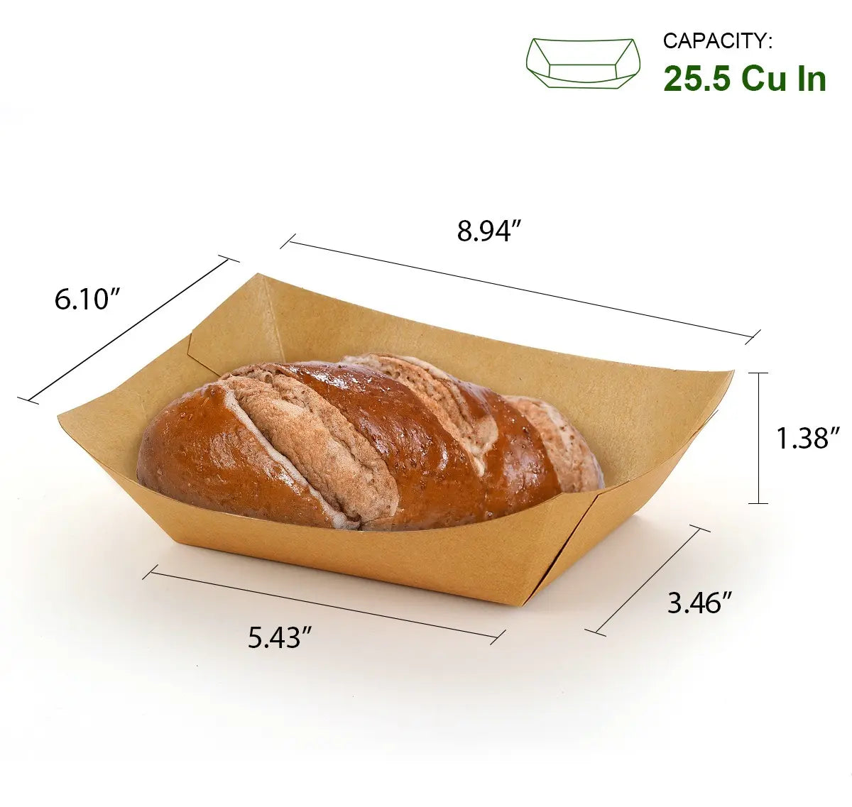 [500ct] 4lb Kraft Paper Food Trays