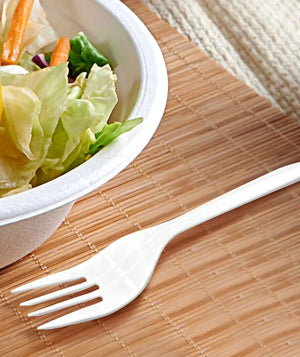 [1,000 ct] PP Plastic Medium Weight Wrapped Forks | White