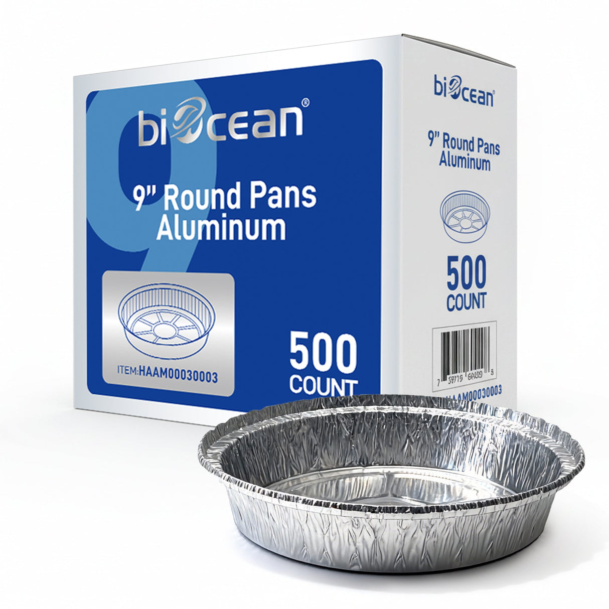 [500 ct] 9" Standard Weight Aluminum Foil  Pans | Round