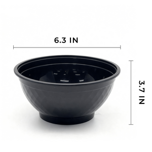 [150ct] 36 oz Microwaveable Heavy Weight Bowls & Lids | Round | Black
