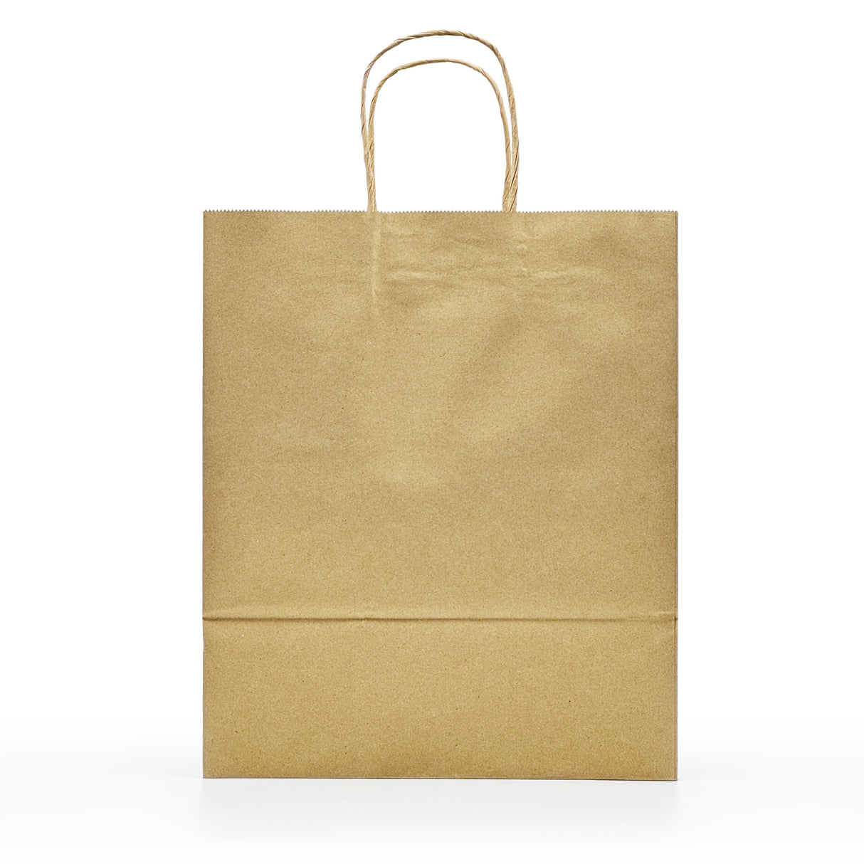 [250ct] 10"  x 6.7" x 12" Kraft Paper Customizable Shopping Bags with Handles | Natural