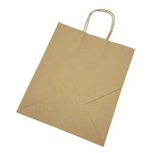 [250ct] 10"  x 6.7" x 12" Kraft Paper Customizable Shopping Bags with Handles | Natural
