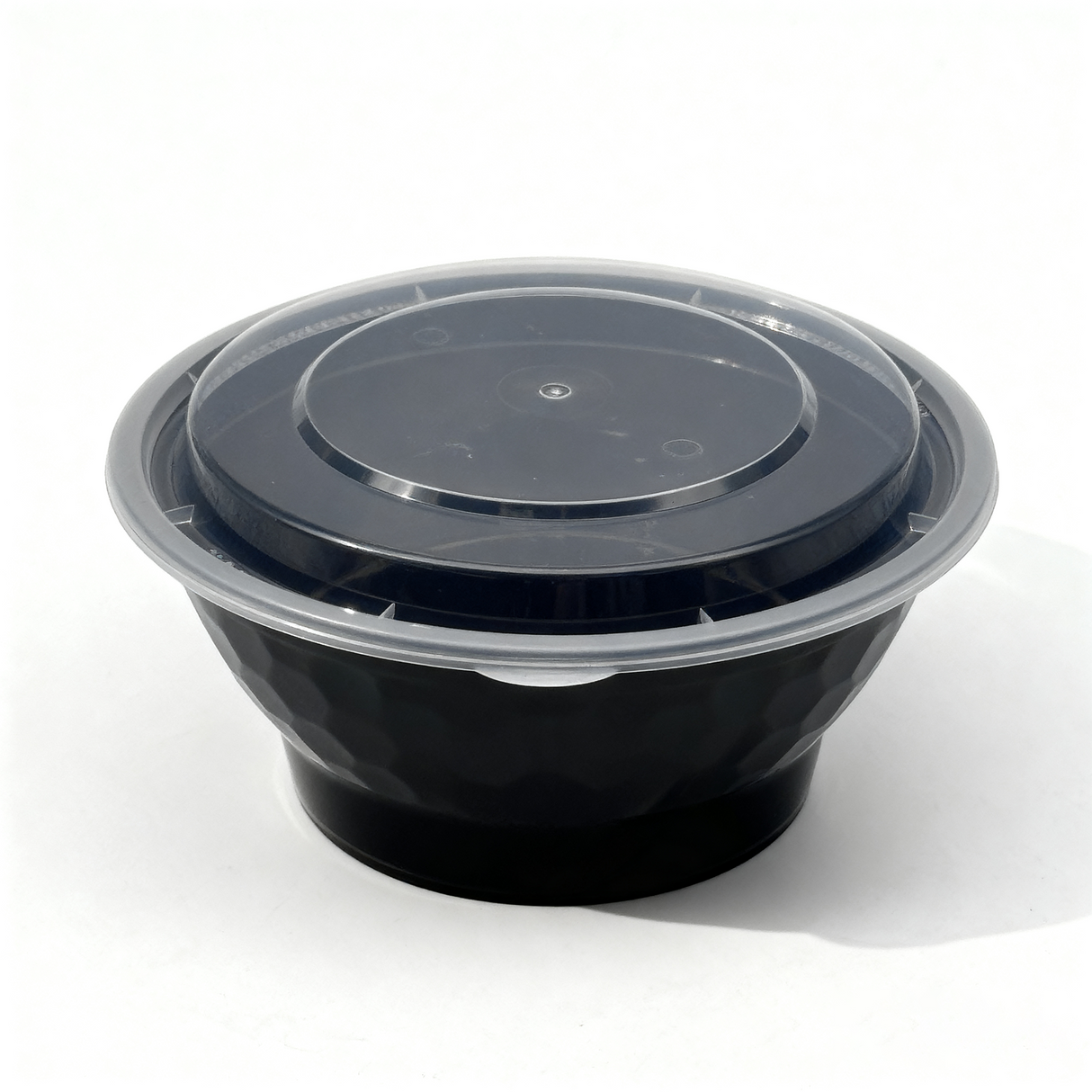 [150ct] 42 oz Microwaveable Heavy Weight Bowls & Lids | Round | Black