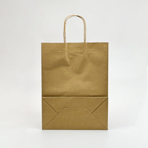 [250ct] 10" x 5"x 13 "  Kraft Paper Customizable Shopping Bags with Handles | Natural