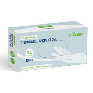 [1,000ct] Disposable CPE Gloves | X-Large | Clear