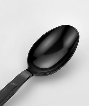 [1,000ct] PS Plastic Heavy Weight Tea Spoons | Black