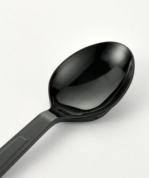 [1,000] PS Plastic Heavy Weight Soup Spoons | Black