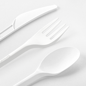 [250ct] PLA Heavy Weight Cutlery Kits (Knife, Fork,Tea Spoon,Napkin) | White