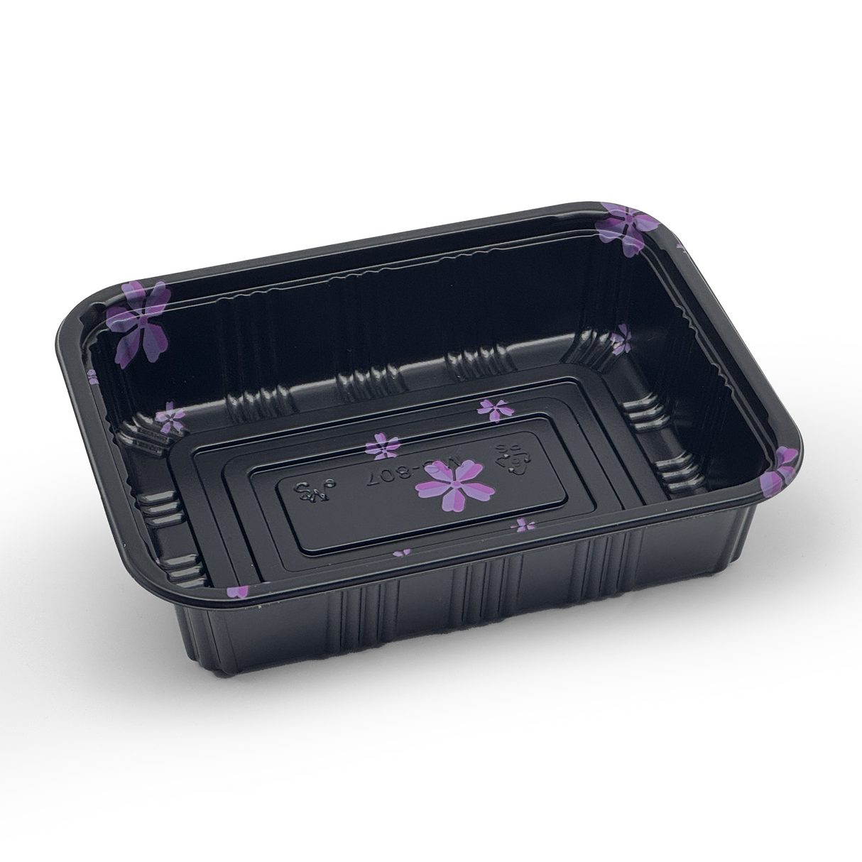 [550ct] 6 4/7" x 5" PS Plastic Rectangular Food Containers & Lids | Black