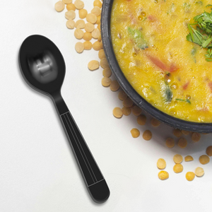 [1,000ct] PP Plastic Heavy Weight Soup Spoons | Black