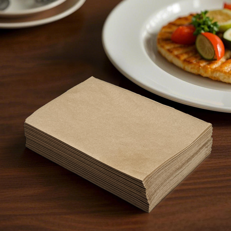 [6,000ct] 8" x 13"  1-Ply  Dispenser Napkins | Single Fold | Kraft
