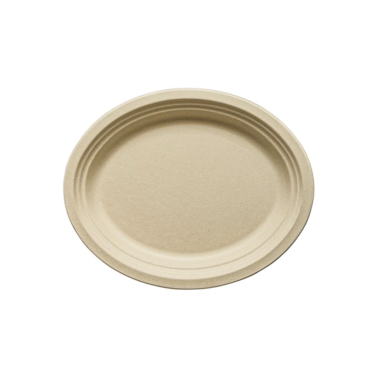 [500ct] 12.5" x 10" Compostable Bagasse Plates | Oval | Natural