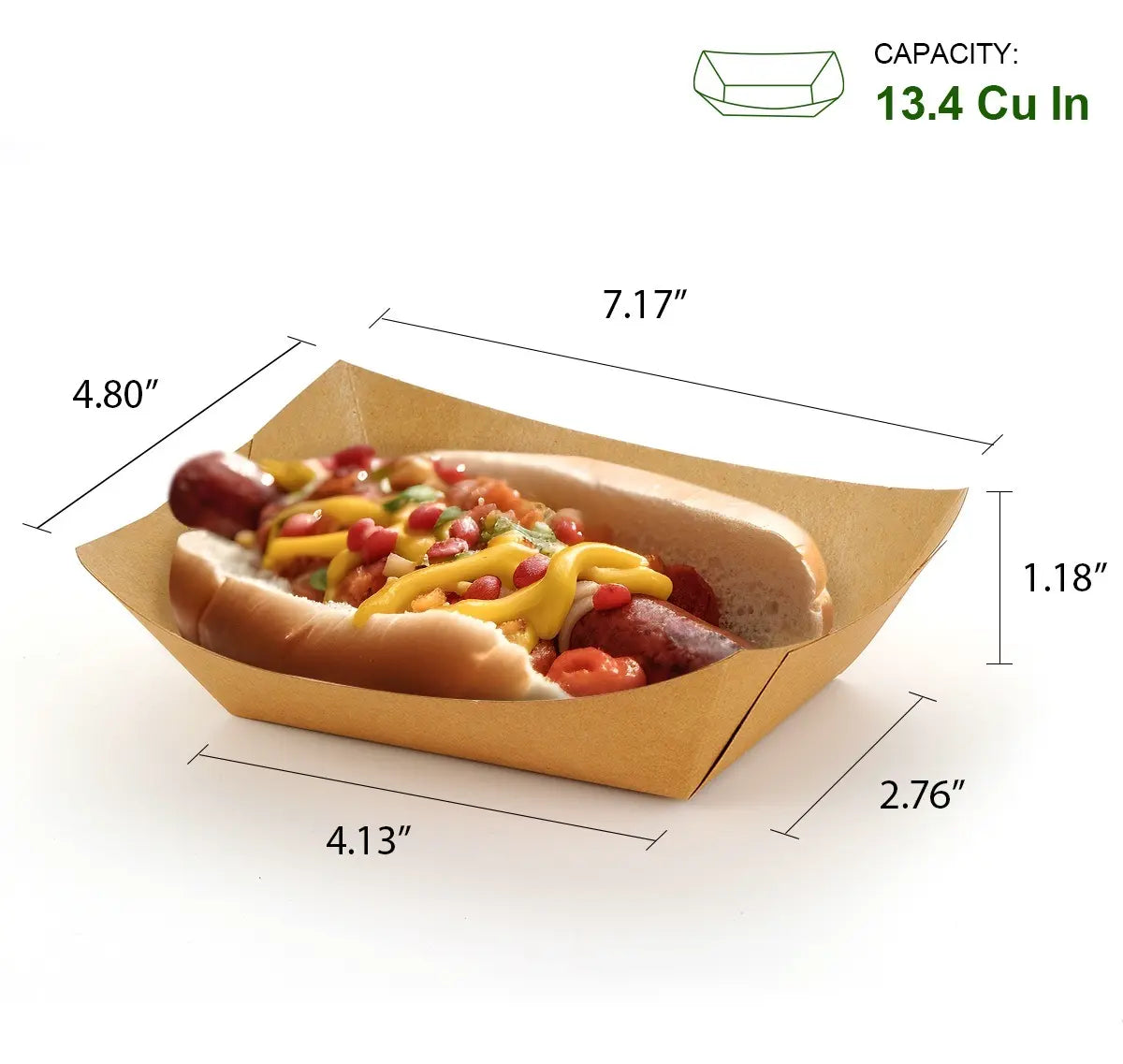 [500ct] 3lb Kraft Paper Food Trays