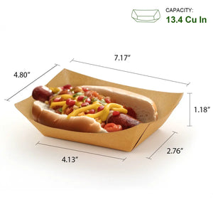 [500ct] 3lb Kraft Paper Food Trays