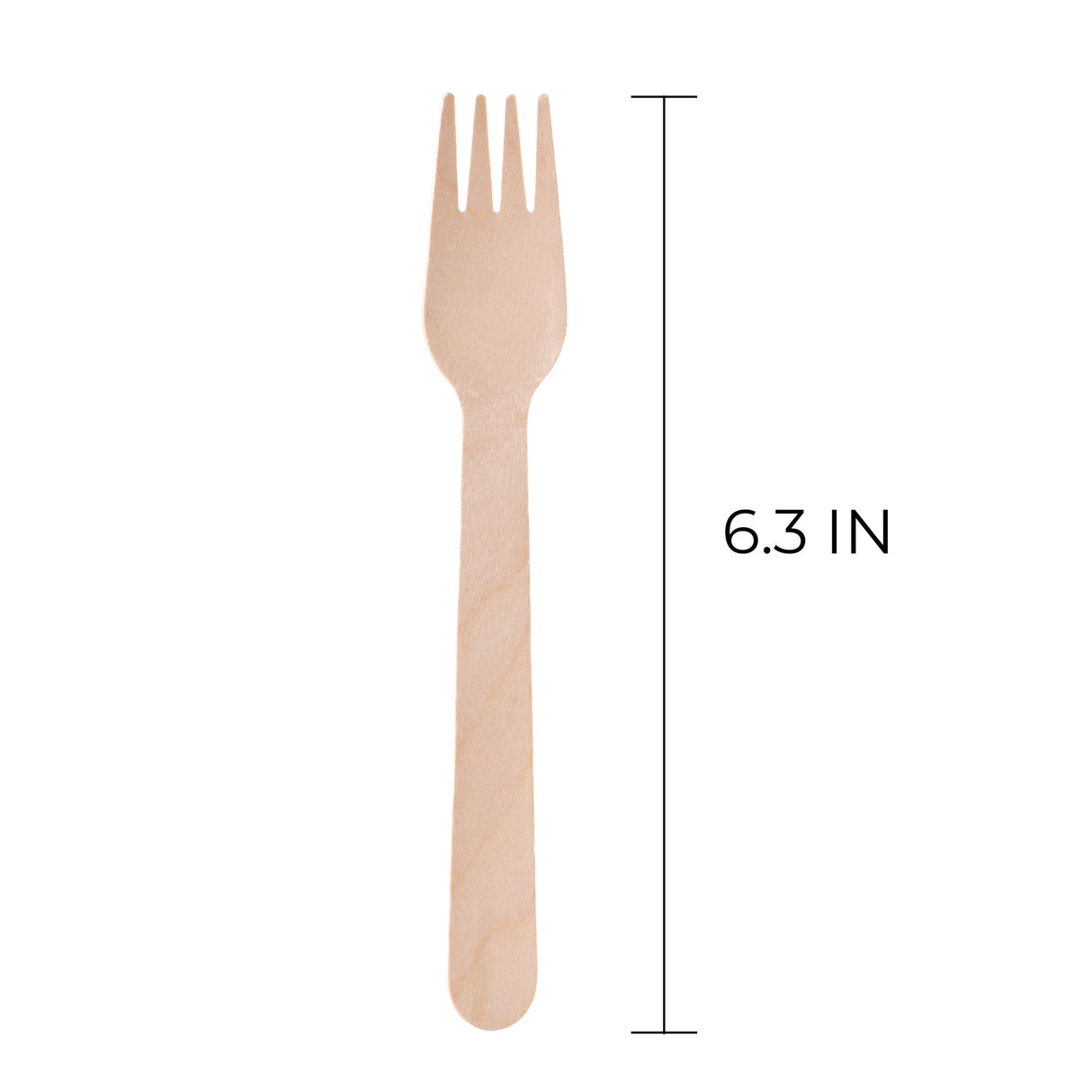 [1,000ct] 6.3" Compostable Wooden Fork without wax | Brown