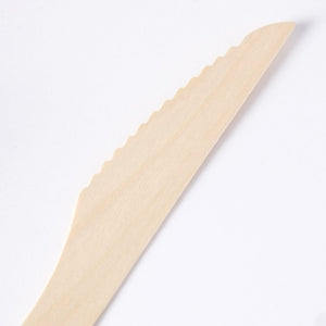 [1,000ct] 6.5" Compostable Wooden Knife without wax | Brown