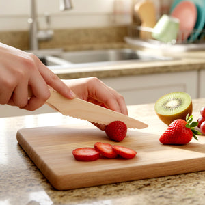 [1,000ct] 6.5" Compostable Wooden Knife without wax | Brown