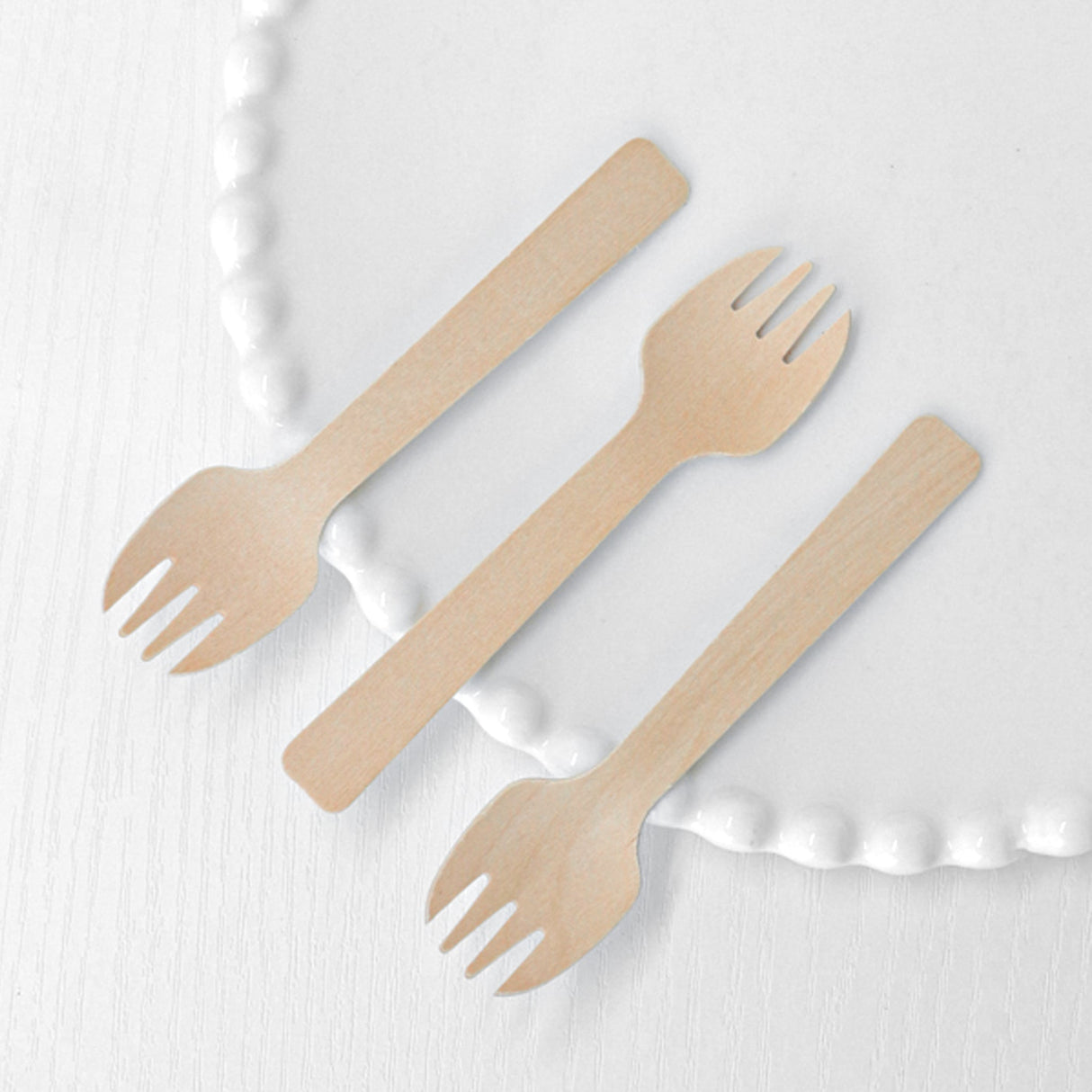 [1,000ct] 4.1" Compostable Wooden Spork without wax | Brown