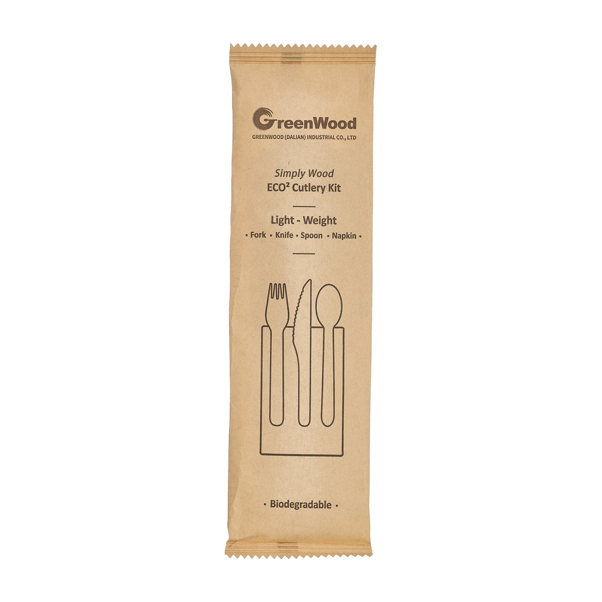 [400ct] Compostable Wooden Cutlery Kits with Napkin | Brown